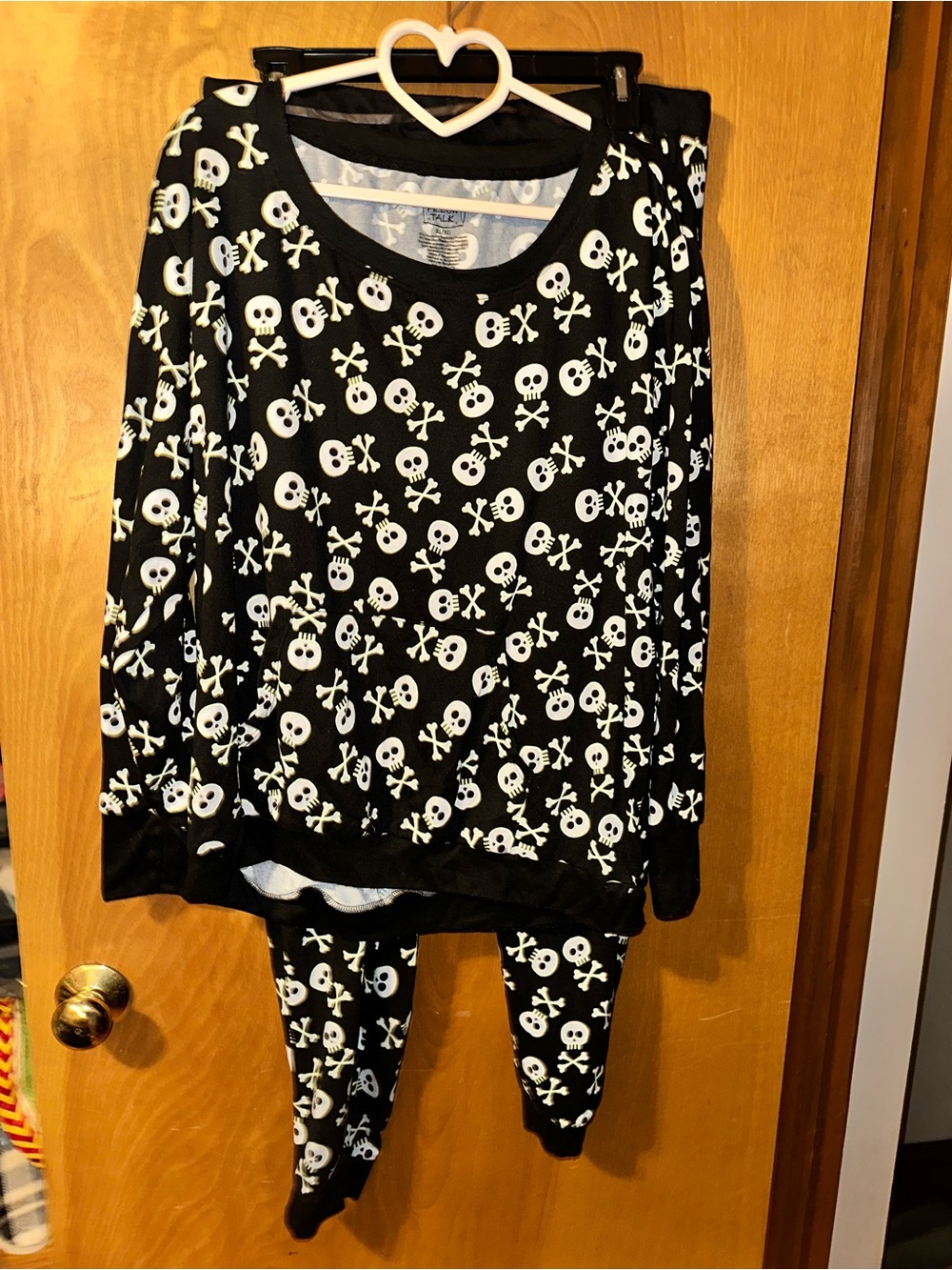 Pillow Talk women's two-piece Skull Halloween pajama set